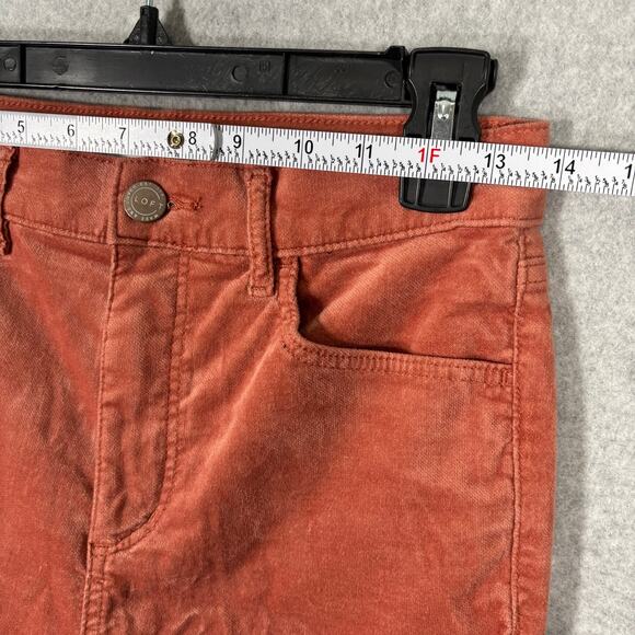 Loft Pants Womens 2 Orange Coral Velvet Soft Academia Career Office Quiet Luxury - Picture 4 of 10